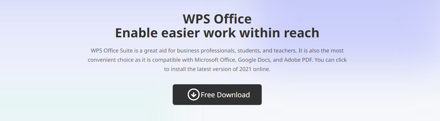 WPS Office 오피스 한국어 한글 다운로드